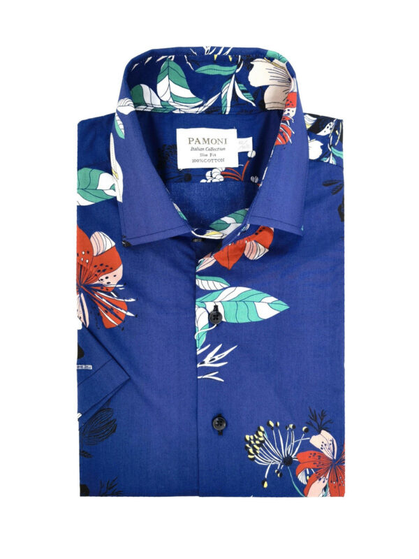 Floral Print Slim Fit Short Sleeves Shirt - Image 3
