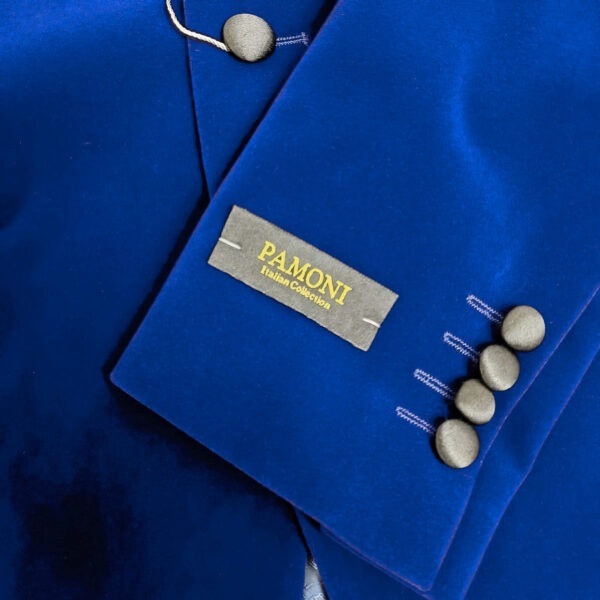 Royal Blue Velvet Dinner Jacket - Image 2