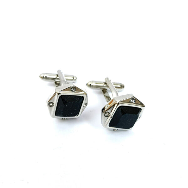 Black Glitter Gemstone Cufflinks