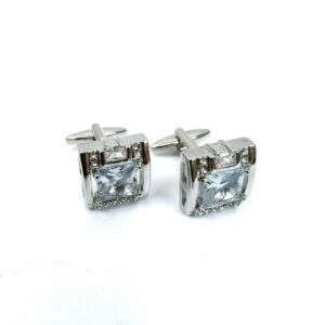 Silver Square Gemstone Cufflinks