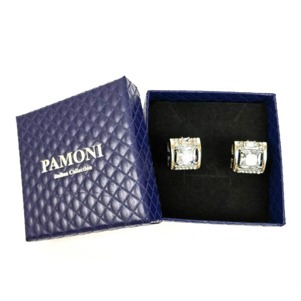 Silver Square Gemstone Cufflinks - Image 2