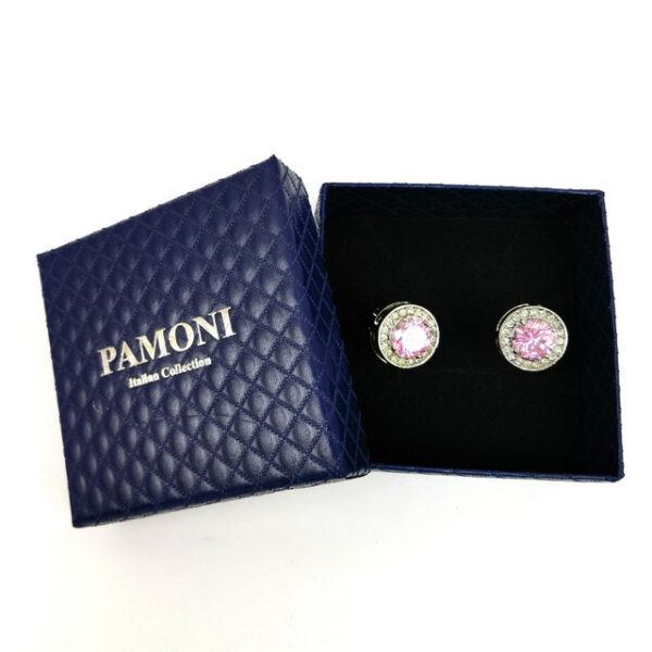 Round Pink Gemstone Cufflinks - Image 2