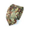 Burgundy Green Animal Print Floral Tie