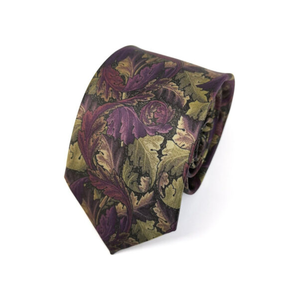Purple Olive Floral Tie