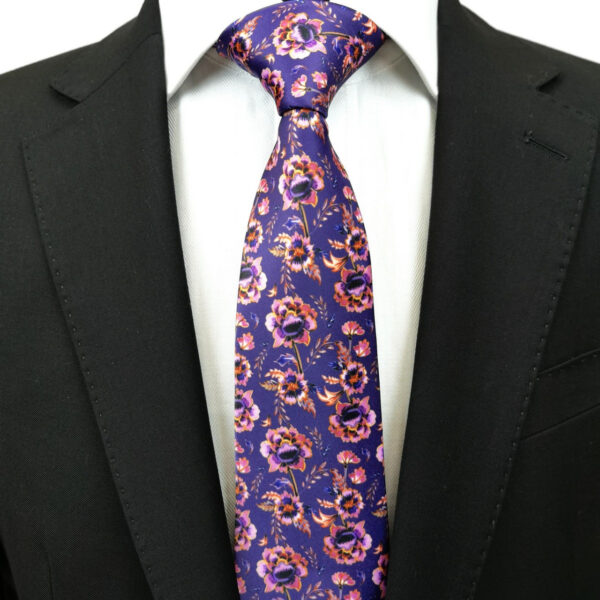 Lilac Pink Floral Tie - Image 2