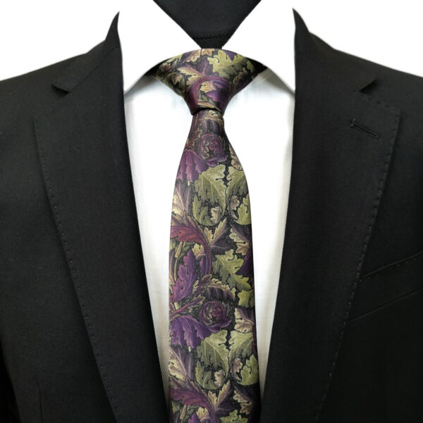 Purple Olive Floral Tie - Image 2