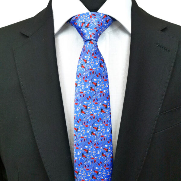 Blue Floral Tie - Image 2
