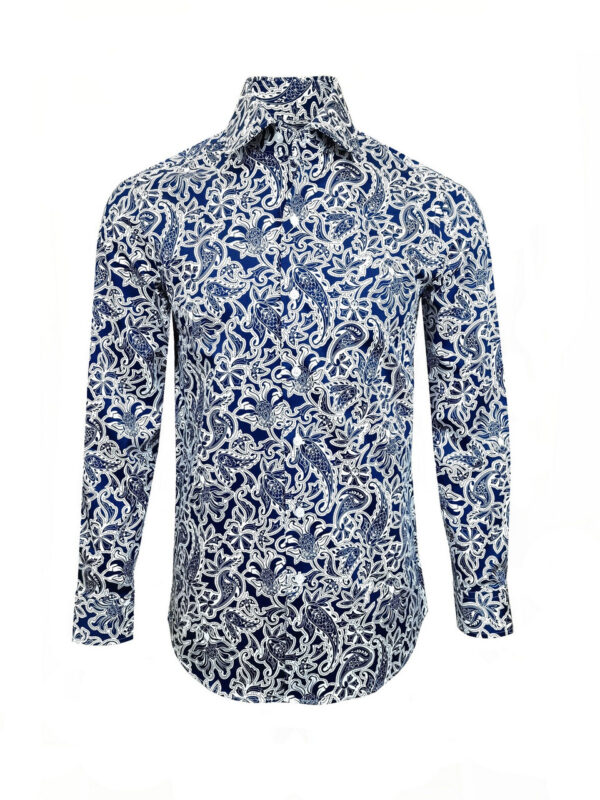 Navy Floral Paisley Shirt