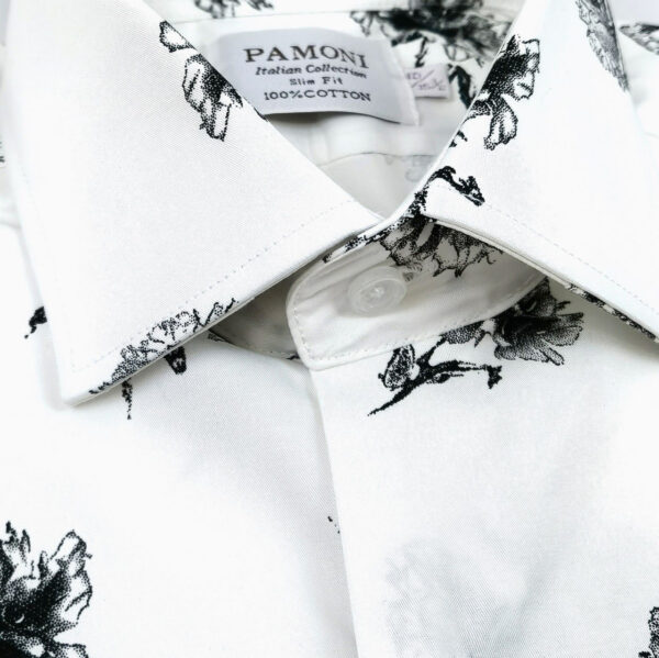 White & Black Floral Shirt - Image 3