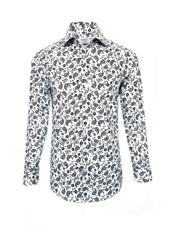 White Floral Slim Fit Shirt