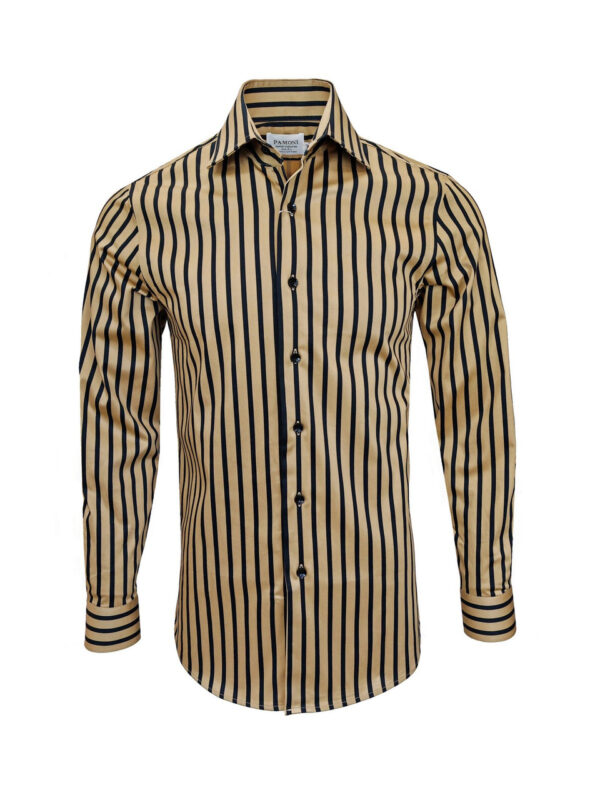 Gold With Black Bold Stripe Shirt