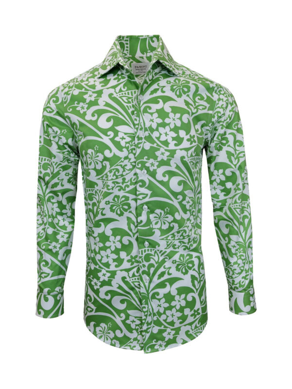Lime Green Floral Shirt