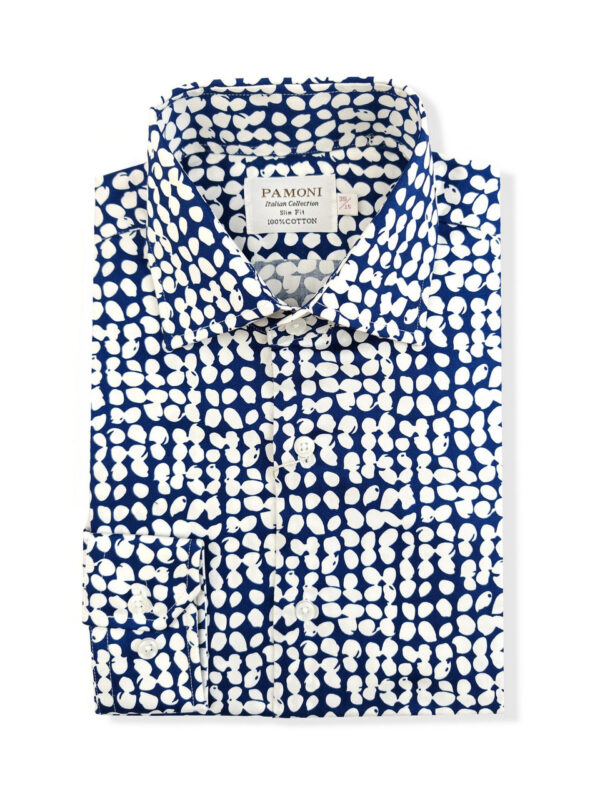 Blue and White Checkered Print Shirt - Image 3