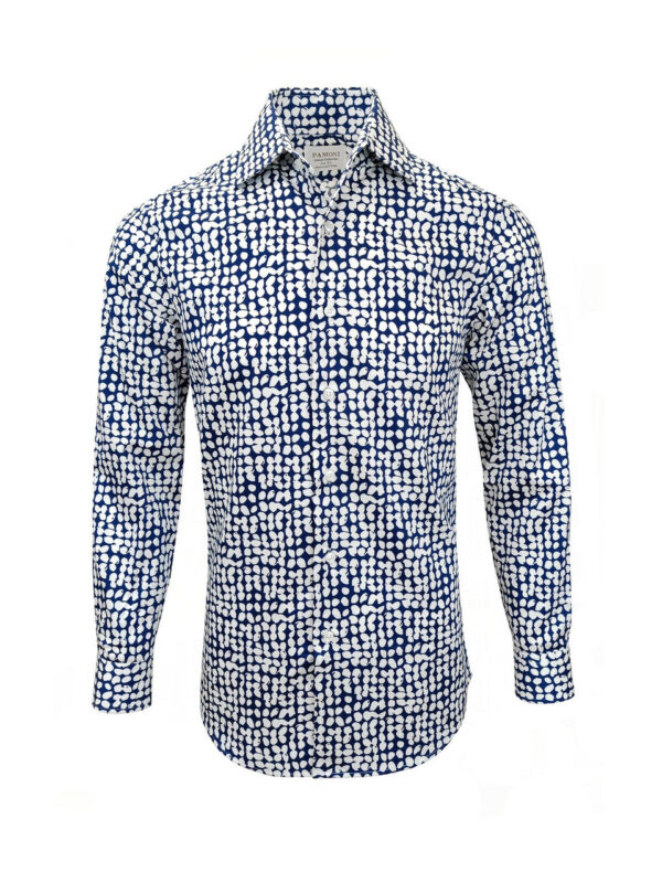 Blue and White Checkered Print Shirt