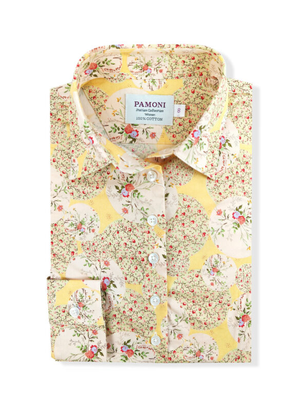 Yellow Red Floral Print Shirt - Image 2