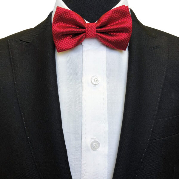 Maroon Diamond Mesh Bow Tie - Image 2