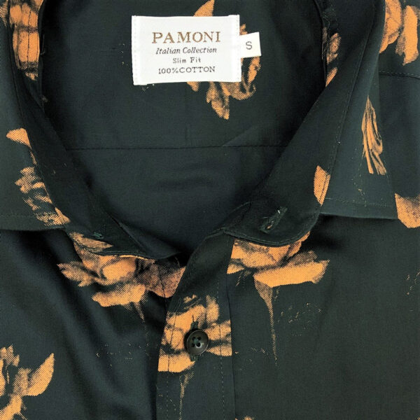 Green Gold Flower Print Shirt - Image 3