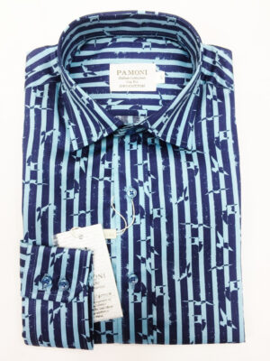 Striped Bird Motif Shirt
