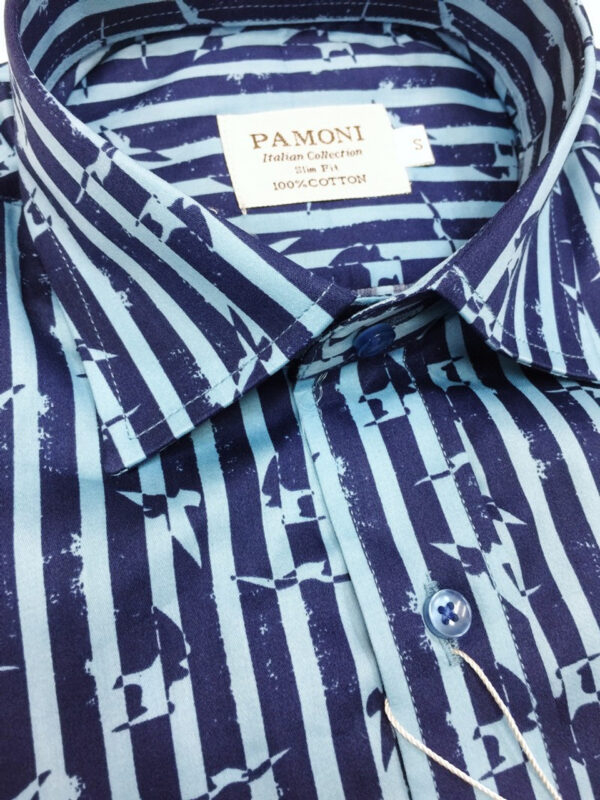 Striped Bird Motif Shirt - Image 2