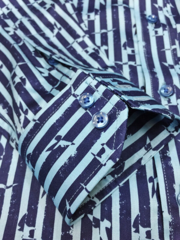 Striped Bird Motif Shirt - Image 3