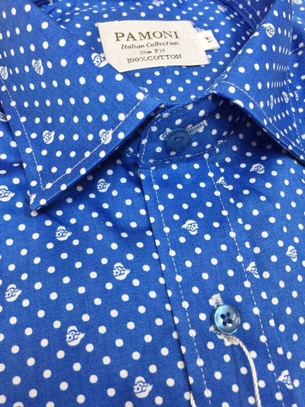 White-dotted Dark Blue Shirt - Image 3