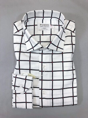 White Black Check Slim Fit Shirt