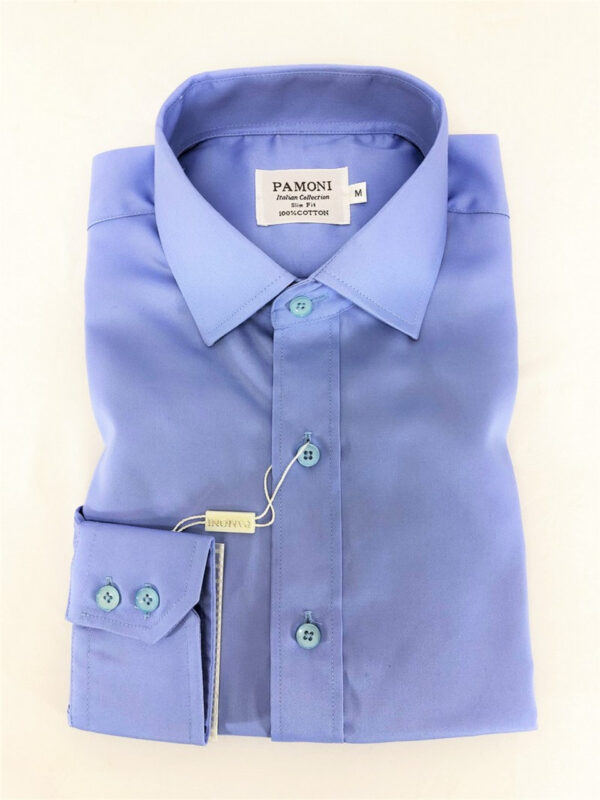 Plain Blue Slim Fit Shirt