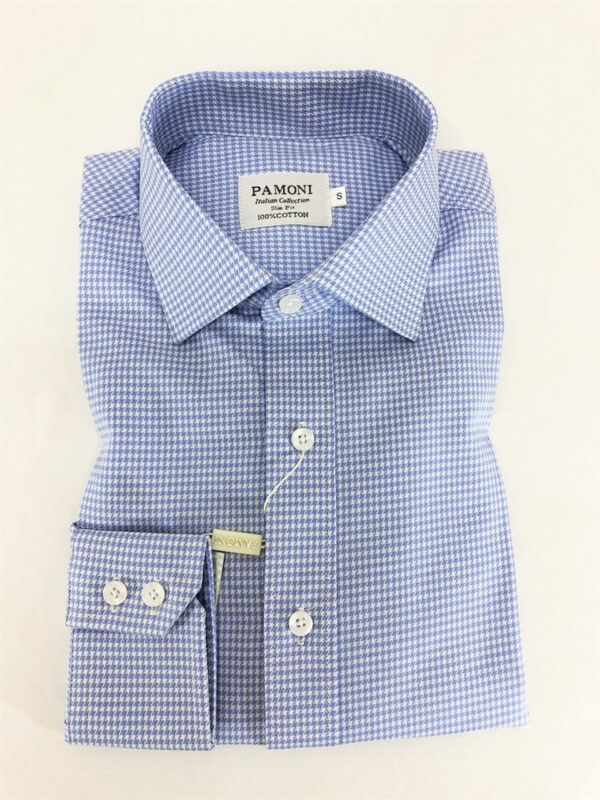 Blue Dog Tooth Slim Fit Shirt