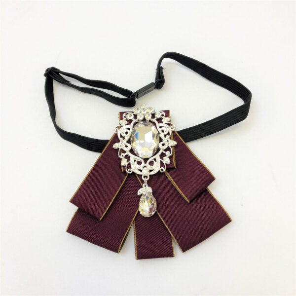 Rhinestone Crystal Ribbon Bow Tie - Image 6
