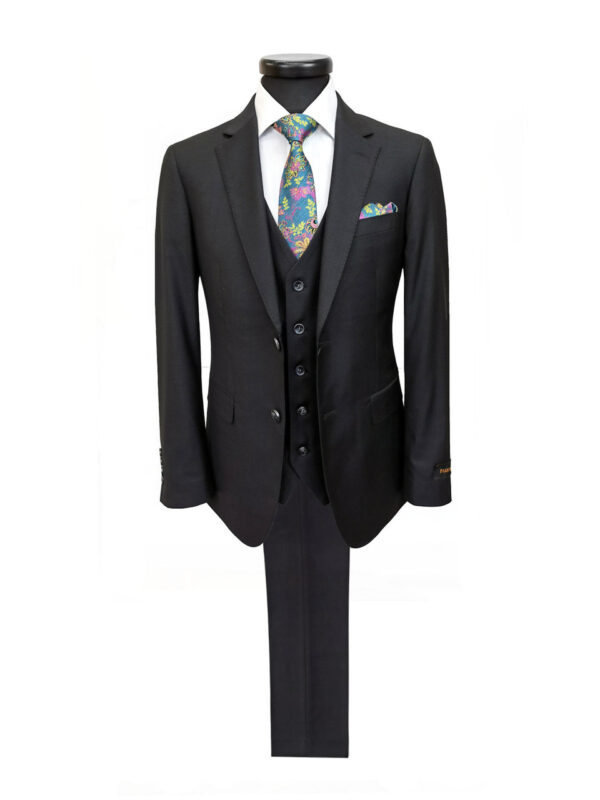 Black Sharkskin 3-Piece Suit