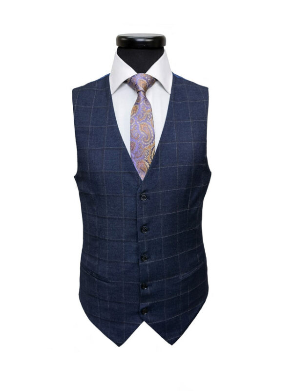 Grey Check Two Button 3-Piece Suit - Image 4
