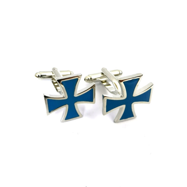 Blue Medieval Cross Cufflinks
