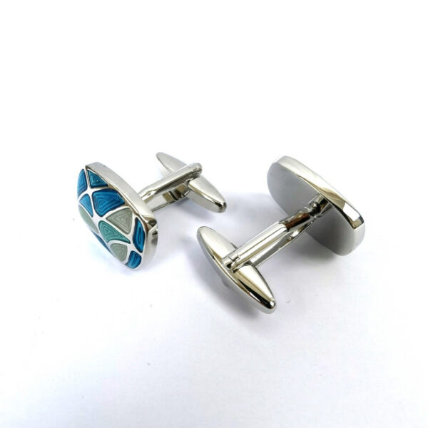 Sea Shell Tiles Rectangular Cufflinks - Image 2