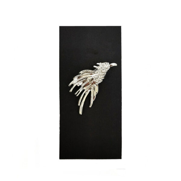 Silver Jewelled Phoenix Lapel Pin