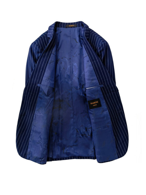 Blue Stripe 2 Button 3-Piece Suit - Image 4