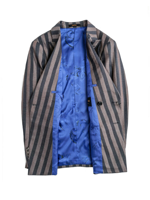 Brown Bold Stripe Double Breasted Suit - Image 2