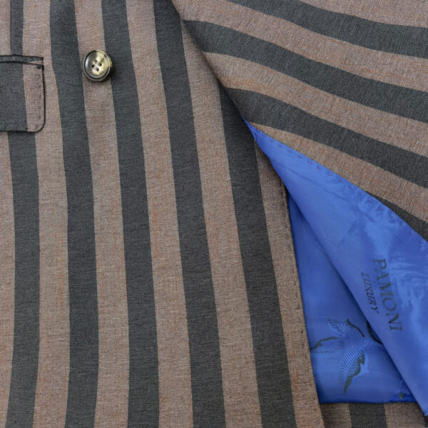 Brown Bold Stripe Double Breasted Suit - Image 5