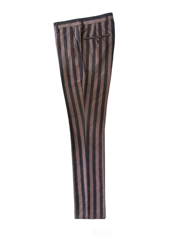 Brown Bold Stripe Double Breasted Suit - Image 4