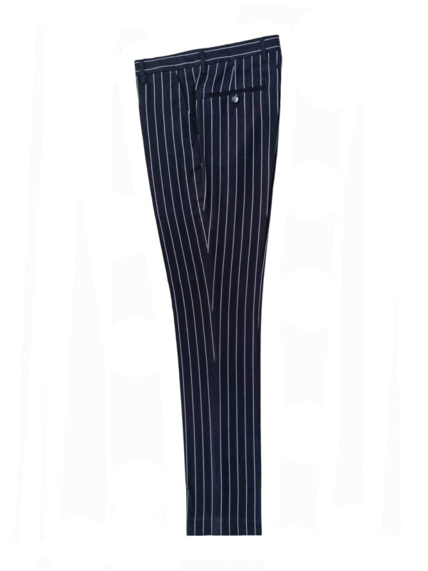 Navy Pinstripe Double Breasted Suit - Image 4