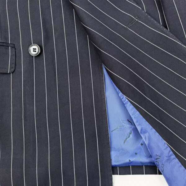 Navy Pinstripe Double Breasted Suit - Image 3