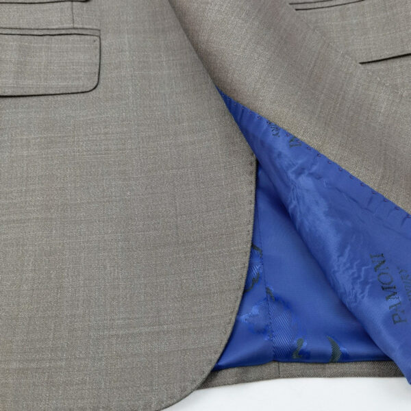 Taupe Slim Fit 3-Piece Twill Suit - Image 6
