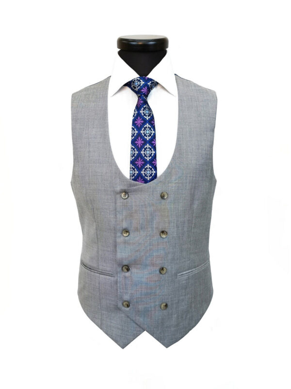 Light Grey Sharkskin 3-Piece Suit - Image 5