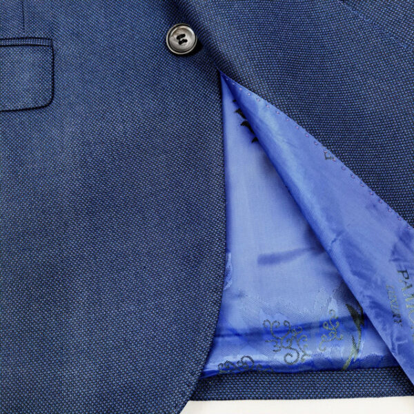 Marine Blue Birdseye Slim Fit Suit - Image 4