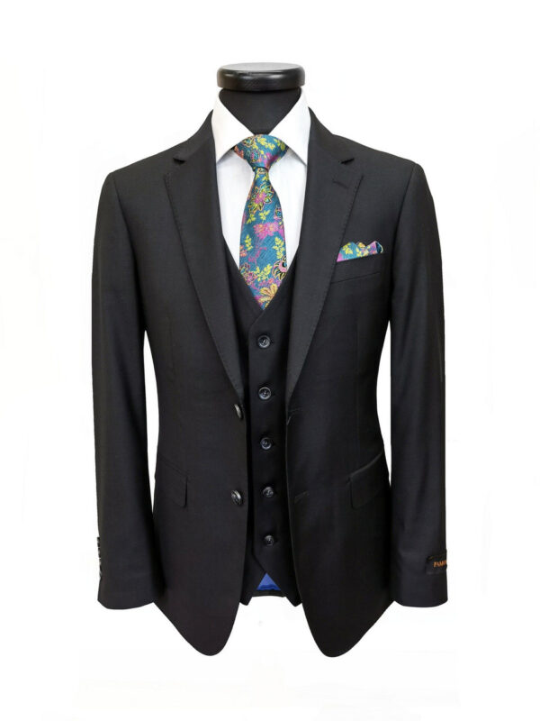 Black Sharkskin 3-Piece Suit - Image 2