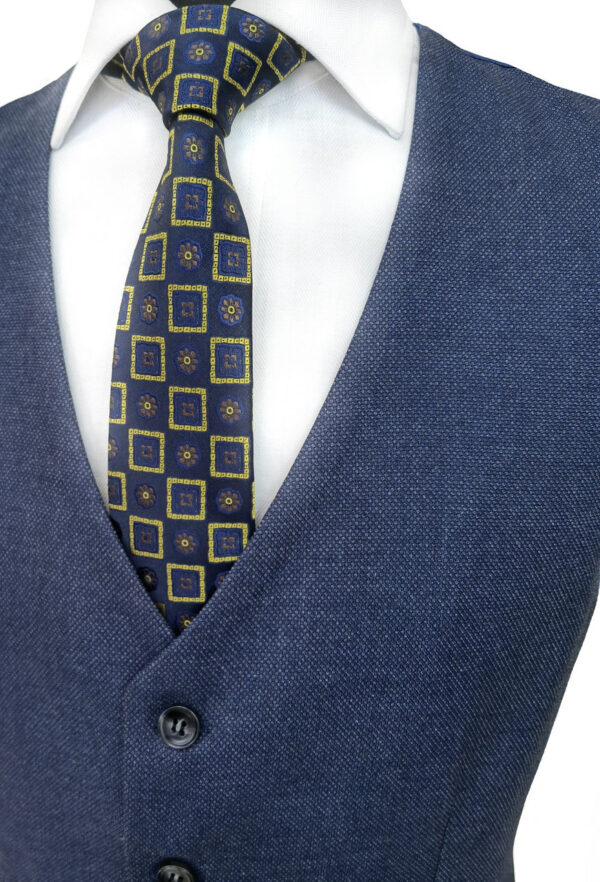 Mid Blue Birdseye 3-Piece Suit - Image 2