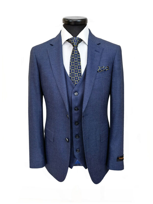 Mid Blue Birdseye 3-Piece Suit - Image 5