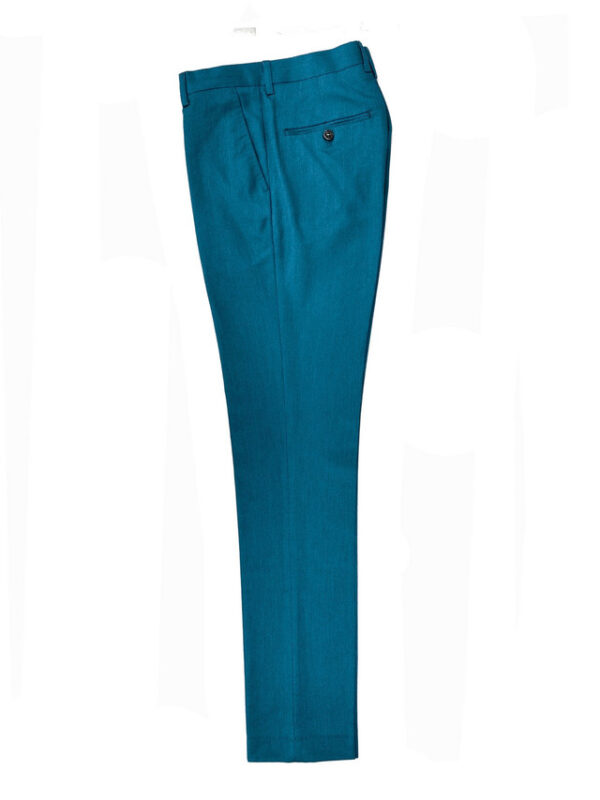 Teal Double Breasted Slim Fit Suit - Image 3