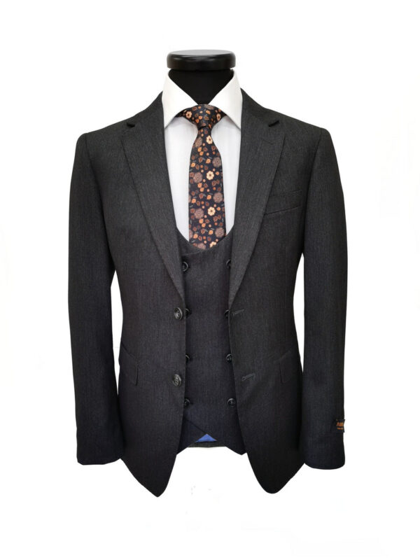Charcoal 3-Piece Slim Fit Suit - Image 4