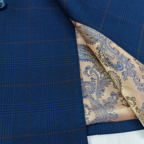 Blue Check Double Breasted Suit - Image 3