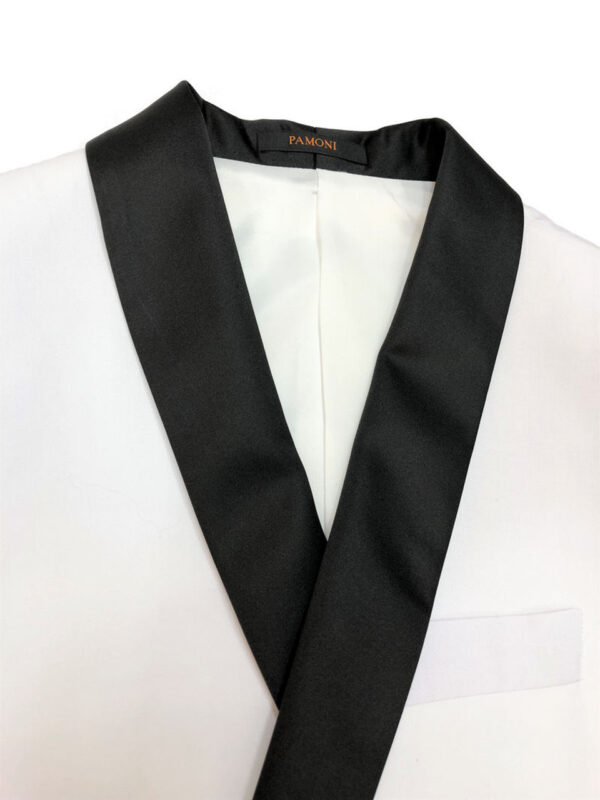 White Black Lapel Slim Fit Dinner Suit - Image 2
